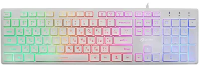 Клавиатура OKLICK 550ML, USB, 104 клавиши, мембранная, белая