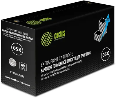 Картридж Cactus CS-CE505X-MPS (HP 05X), черный, 13 000 стр., для LaserJet P2050/P2055