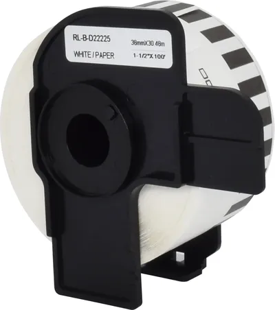 Картридж ленточный Cactus CS-DK22225 (DK-22225), 38 мм × 30.48 м, чёрный на белом, термоперенос