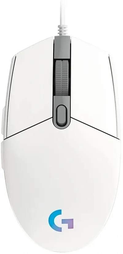 Мышь Logitech G102 LIGHTSYNC, оптическая, 200–8000 dpi, USB, 6 кнопок, белая