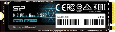 SSD Silicon Power P34A60 SP002TBP34A60M28, 2 ТБ, M.2 2280, PCIe 3.0 x4, NVMe