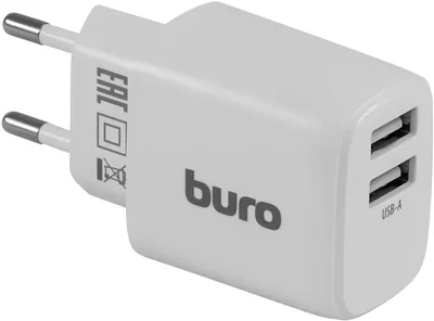 Зарядное устройство Buro buwh15s200wh, 2×USB-A, 15.5 Вт