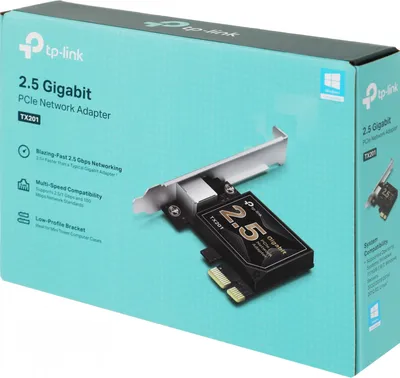 Сетевая карта TP-Link TX201, PCIe 2.1, 2.5 Гбит/с, 100/1000/2500 Мбит/с