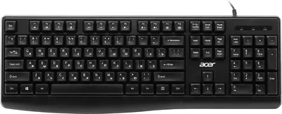 Клавиатура Acer OKW301, проводная USB, 104 клавиши, русская раскладка, черная