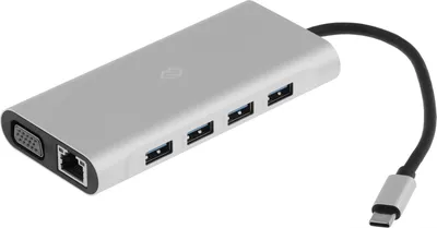 Док-станция DIGMA DS-051, USB Type-C, HDMI, VGA, RJ-45, 4×USB, SD/microSD