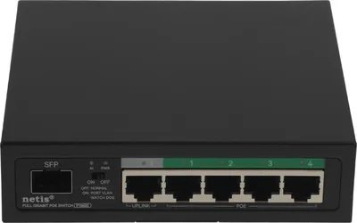Коммутатор Netis P106GC, неуправляемый, 4×1 Гбит/с PoE+ и 1×SFP