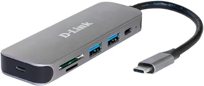 USB-хаб D-Link DUB-2325/A2A, 2×USB 3.0, 1×USB-C, SD/microSD