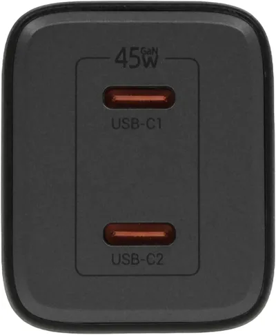 Сетевое зарядное устройство Hoco N42 Elogiado 45W 3A+2.25A (PD+QC+AFC) 2xUSB type-C универсальное черный