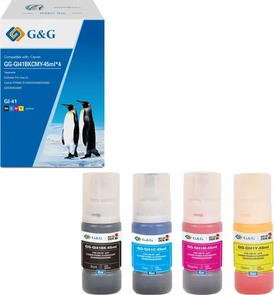 Чернила G&G GG-GI41BKCMY-45ML*4, GI-41, 4x45 мл, для Canon PIXMA