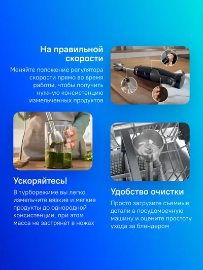 Блендер Bosch MSM4B670, погружной, 1000 Вт, механическое управление