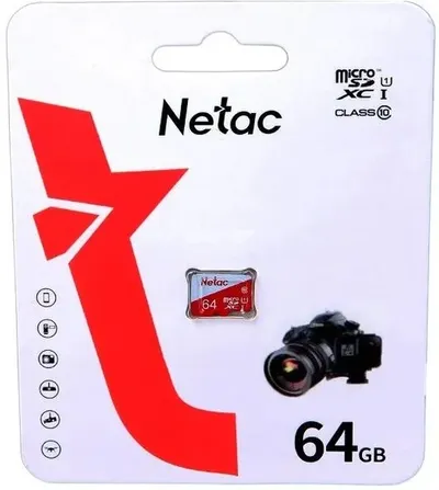 Карта памяти Netac P500 ECO 64 ГБ microSDXC, UHS-I U1 Class 10, до 90 МБ/с