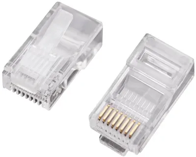 Коннектор REXANT 05-1021, RJ-45 (8P8C), UTP, кат.5E, прозрачный