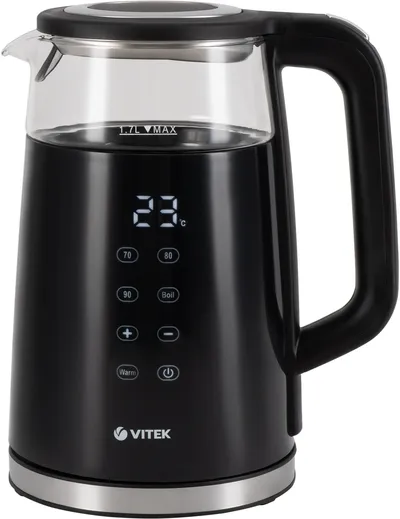 Чайник электрический VITEK VT-8827, 1,7 л, 2200 Вт, стекло/металл
