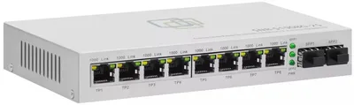Коммутатор SNR-S1908G-2S, 8×1GbE + 2×SFP, L2, неуправляемый