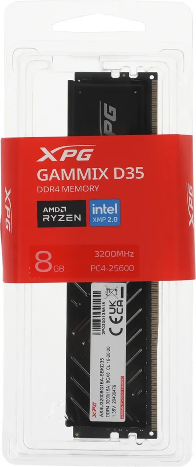 Модуль памяти A-DATA XPG Gammix D35, DDR4, 8 ГБ, 3200 МГц, CL16, DIMM