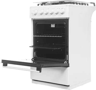 Плита газовая Midea MFO-M4G20T0E(WH), 4 конфорки, духовка 62 л