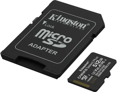 Kingston <SDCS3/512GB> microSDXC Memory Card 512Gb A1 V30 UHS-I U3  Class10  +  microSD-->SD Adapter