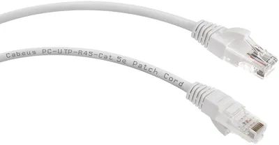 Патч-корд Cabeus PC-UTP-RJ45-Cat.5e-0.5m-WH, U/UTP Cat.5e, 0.5м, белый