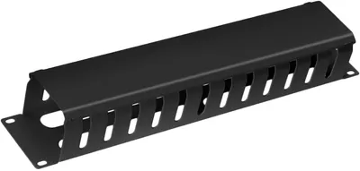 Кабельный органайзер Cabeus JB07-2U-BK, 19", 2U, гребенка, с крышкой, чёрный