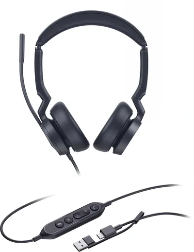 Гарнитура Yealink UH46 Dual UC USB-C/A, проводная, HD звук, LED