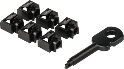 Комплект заглушек LANMASTER LAN-SEC45-PL-SET-BK, RJ-45, 6шт, черный