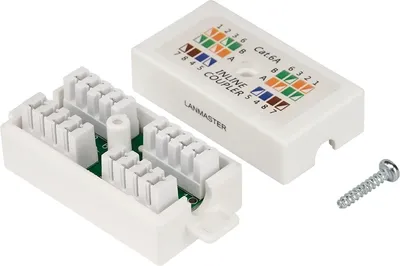 Соединитель LANMASTER LAN-CNB-UTP6A, неэкранированный, кат.6A, IP20, белый