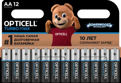 Батарея Opticell Turbo MAX LR6 AA, щелочная, 1.5 В, 12 шт.