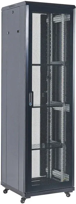 Шкаф коммутационный Rexant (04-1866-232) напольный 18U 600x600мм пер.дв.перфор. 800кг черный 230град. 988мм  IP20  сталь