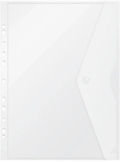 Конверт на кнопке Бюрократ PK880CLEAR/1, A4, 0.18 мм, прозрачный