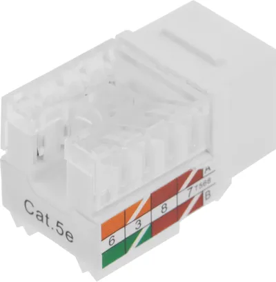 Модуль Keystone LANMASTER TWT-OK45UTP/5E-WH, RJ45, Кат.5E, UTP, IP20, белый