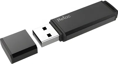 USB-флешка Netac NT03U351N-064G-20BK, 64 ГБ, USB 2.0, металлическая