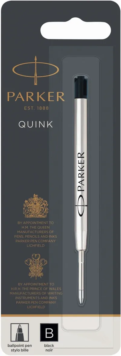Стержень шариковый Parker QuinkFlow Z08, B, 1,2 мм, чёрные чернила