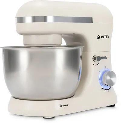 Миксер планетарный Vitek VT-PM0110, 1500 Вт, 4.5 л, 8 скоростей, кремовый