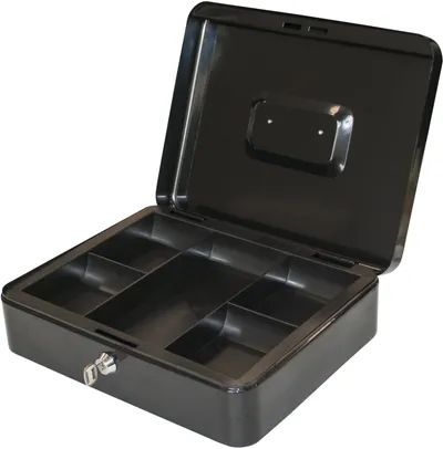 Ящик для денег Silwerhof 90x300x240мм черный сталь 1.66кг