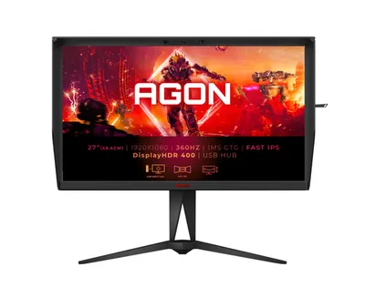 МОНИТОР 27" AOC AG275FS Black-Red с поворотом экрана (IPS, 1920x1080, 360Hz, 0.5 ms, 178°/178°, 400 cd/m, 80M:1,+2xHDMI)
