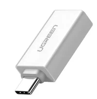 Адаптер Ugreen US173 (30155), USB-C (штыревой) — USB-A (гнездовой), USB 3.2 Gen 1, белый
