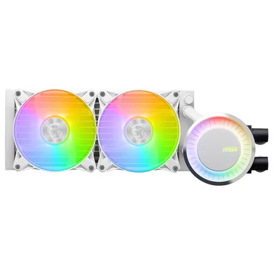 Система жидкостного охлаждения MSI MAG CORELIQUID E240 WHITE, 2×120 мм, 310 Вт, ARGB