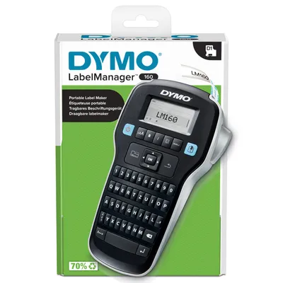 Принтер этикеток DYMO LabelManager 160 (S0946360), ленты D1 6/9/12 мм, QWERTZ, ЖК-дисплей