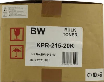 Тонер Black&White KPR-215-20K для Kyocera TK-3130/3190/3170/3200, коробка 2x10 кг