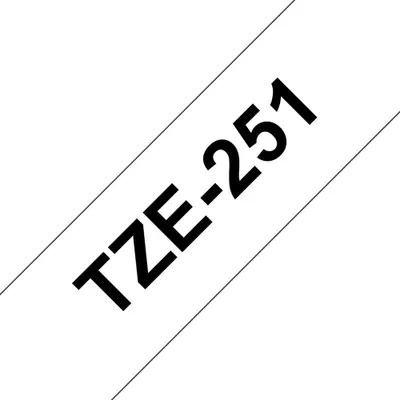 Лента Brother TZe-251, 24 мм × 8 м, чёрный на белом, ПЭТ