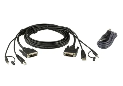 Комплект кабелей Aten 2L-7D02UDX2, USB DVI-D, 1.8м