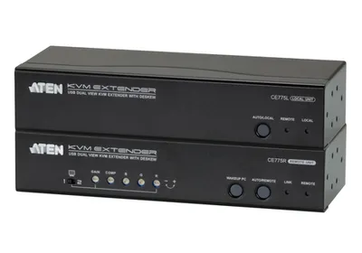 Удлинитель KVM ATEN CE775-AT-G, USB VGA Dual View, Cat 5, до 300 м