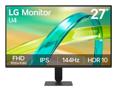 Монитор LG 27U411B-B, 27" IPS 1920x1080, 144 Гц, 5 мс, HDMI/VGA, FreeSync