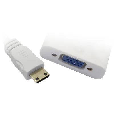 Кабель-адаптер VCOM CG592, Mini HDMI (M) — VGA (F), 0.15 м, Full HD 60 Гц