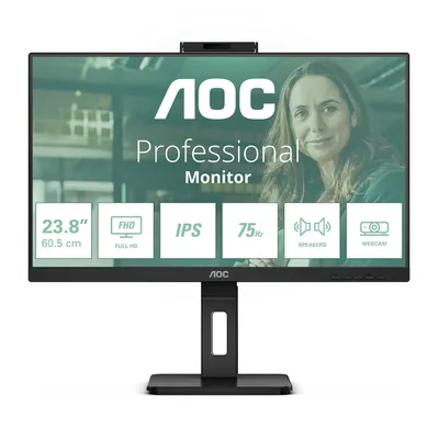 Монитор AOC 24P3QW, 23.8" IPS Full HD 75 Гц, USB-хаб, веб-камера