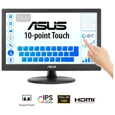 Монитор ASUS VT169HE 90LM09V1-B01170, 15.6" FHD IPS, сенсорный, HDMI, VGA