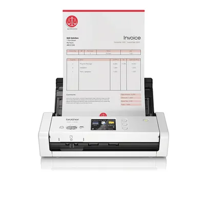 Документ-сканер Brother ADS-1700W - A4, 25 стр/мин, цветной, 1200 dpi, Duplex, ADF20, сенсорный экран, USB 3.0, WiFi
