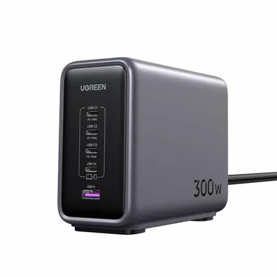 Зарядное устройство UGREEN CD333 Nexode 300W, 4×USB-C + 1×USB-A, GaN, PD 3.1