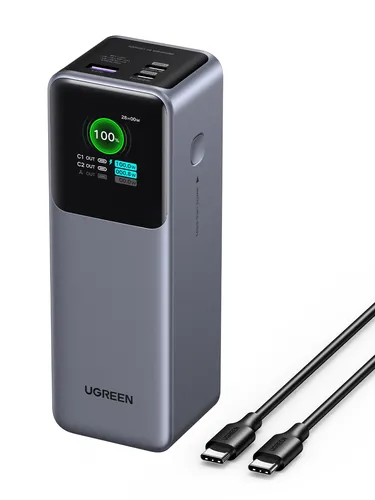 Внешний аккумулятор UGREEN PB722 35525B, 25000 мА·ч, 200 Вт, USB PD
