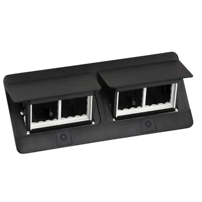 Блок выдвижной IEK 654005, 2x4 модуля, 19", алюминий, чёрный